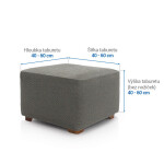 Super strečové potahy HARMONIA šedá taburet (40 - 60 cm)