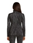 Dámské merino tričko s dlouhým rukávem ICEBREAKER Wmns 260 Vertex LS Half Zip Delta AOP, Black/Snow/J velikost: XL