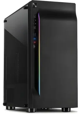 Inter-Tech A-3411 Creek RGB černá / PC skříň / Tower / Tvrzené sklo / RGB podsvícení / ATX, mATX, ITX (88881322)