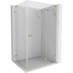 MEXEN/S - Lunar L sprchový kout dveře křídlové pravá 90 x 70, transparent, zlato 834L-090-070-50-00-P