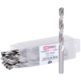 KS Tools 330.2085 330.2085 HSS-G sada spirálových vrtáku do kovu 8.5 mm Celková délka 117.0 mm Neizolované DIN 338 10 ks