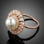 Prsten Swarovski Elements s perlou Laurence, 54 Bílá/čirá