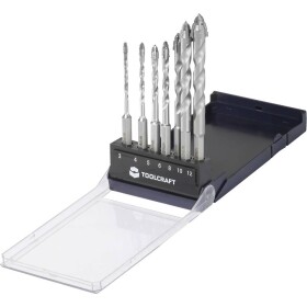TOOLCRAFT TO-10312161 tvrdý kov, ocel Sada vrták, 3 mm, 4 mm, 5 mm, 6 mm, 8 mm, 10 mm, 12 mm, délka 155 mm, tvrzeno, 1 ks