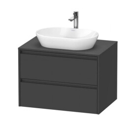 DURAVIT - Ketho.2 Umyvadlová skříňka s výřezem 57x80x55 cm, 2 zásuvky, grafit mat K24895049490000