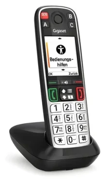 Gigaset EASY 500 černá / Bezdrátový telefon / se základnou / pro seniory / SOS tlačítko (S30852-H3115-R101)