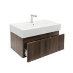 Koupelnová skříňka s baterií a umyvadlem SAT Evolution 1 78x30x44,8 cm ořech mat SATEVO80NAU2BA SATEVO80NAU2BA