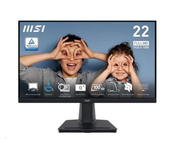 MSI LCD PRO MP225V, 21.45“, 1920 x 1080, VA, 100Hz, 300nits, VESA 100x100, Black EDF_2666401