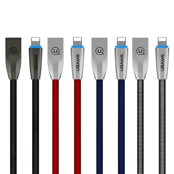 USAMS SJ182 U-Light šedá / Datový kabel / Lightning / Opletený / 1,2 m / 2A (IPZSUSB01)