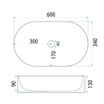 REA - Umyvadlo na desku Vanda 61 REA-U6526