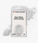 Jedlá prachová perleťová barva Food Colours New Silver Shimmering (2,5 g) Stříbrná