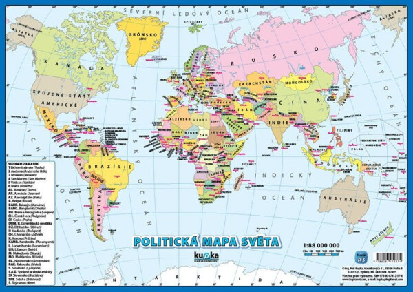 Politická mapa světa A3 - Petr Kupka