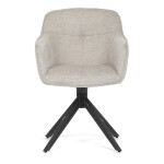 Jídelní a konferenční židle, potah krémová látka, kovové nohy, černý mat