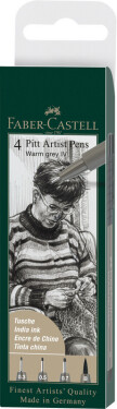Faber-Castell Pitt Artist Pen Warm Grey sada 4 ks