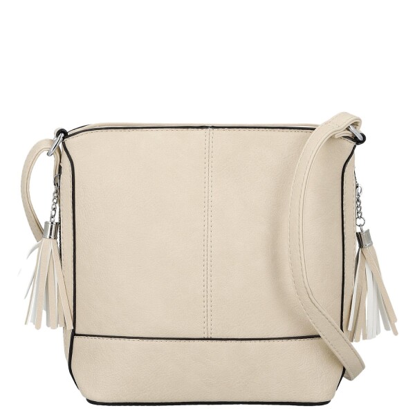 Trendy dámská koženková crossbody kabelka Lída, krémová