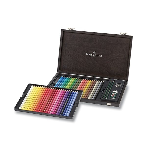 Faber-Castell Polychromos dřevěná kazeta 48 barev