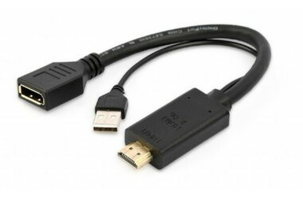 Gembird A-HDMIM-DPF-01 redukce černá / HDMI (M) na DisplayPort (F) / 10cm (A-HDMIM-DPF-01)