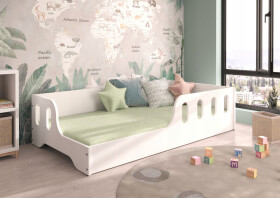 DumDekorace Montessori dětská postel 140 x 70 cm bílá