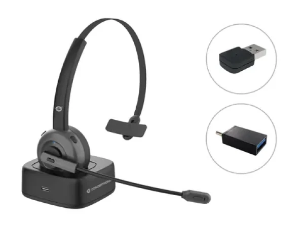 Conceptronic POLONA03BDA černá / Bezdrátová sluchátka s mikrofonem / mono / Bluetooth 5.0 / výdrž 22 h (POLONA03BDA)