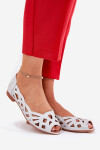 Vzorované baleríny s odkrytými prsty stříbrné Calgis 40