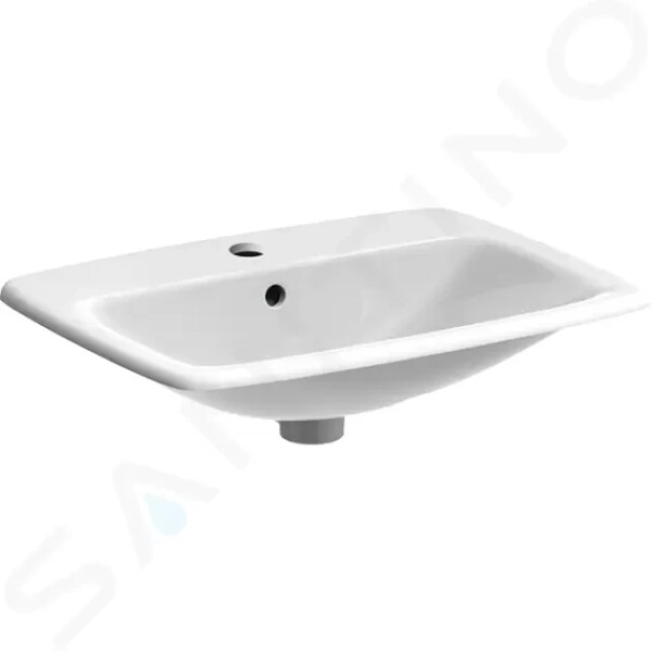 GEBERIT - Selnova Square Umyvadlo 600x450 mm, s 1 otvorem pro baterii, s přepadem, bílá 500.307.01.1