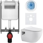 CERANO Kompletní WC set Basic/Dure - bílá lesklá - WC tlačítko Modulo/Stříbrná - pro zazdění - 51x35 cm