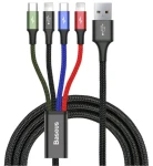 Baseus CA1T4-A01 Fast 4in1 černá / Kabel 2x Lightning / USB-C / MicroUSB 3.5A / 1.2m (57983104553)