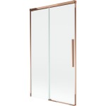 MEXEN/S - Rox vanová zástěna 2-křídlová posuvná 100 x 150, transparent, růžové zlato 8C9-100-001-60-00
