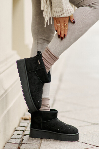 Sněhule se zdobením na platformě Big Star OO274A105 černé 39