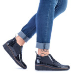 Kožené boty z hadí kůže Rieker W R474 černé 39