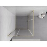 MEXEN - Exo čtvercový křídlový sprchový kout 80 x 80, transparent, zlato 8110-080-080-50-00