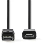 Nedis CCGB37100BK20 černá / Kabel DisplayPort - HDMI / DisplayPort zástrčka - HDMI konektor / 2 m (CCGB37100BK20)