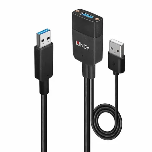Lindy USB-A - USB-A 35m černá / Hybridní USB kabel / USB 3.2 Gen 2 / 10 Gbit/s (43357)