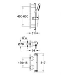 GROHE - Grohtherm 2000 Termostatická sprchová baterie, sprchová souprava 60 cm, chrom 34281001