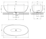 OMNIRES - SHELL M+ volně stojící vana, 175 x 78 cm, šedá/popel SHELL175WWAG