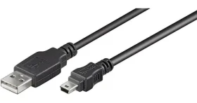MicroConnect kabel USB-A - miniUSB 10 m černá / Kabel / 480 Mbit/s (USBAMB510)