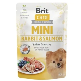 Brit Care Mini RabbitSalmon fillets in gravy 85g
