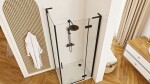REA/S - Sprchová kabina Hugo Black 90x90 KPL-45223