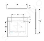 GEBERIT - Option Zrcadlo s LED osvětlením a vyhříváním, 75x70 cm, matná černá 502.782.14.1