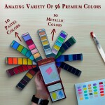 Apolo Arte Apolo Arte, AA-0121, akvarelové barvy v pánvičkách a štětec, cestovní balení, 56 odstínů