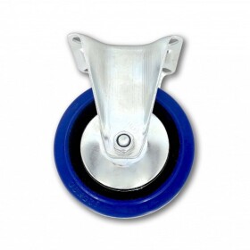 Kolečko pojezdové, 125mm, pevné, tvrdá pryž-modrá, 180kg