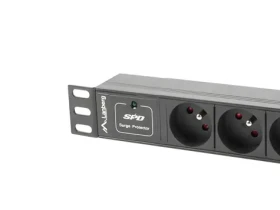 Lanberg černá / Zásuvková lišta / 10" / 1U / 3x zásuvka / 10A / C14 / 2m (PDU-03E-0200-IEC-BK)