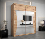 Šatní skříň Abi Mo s nástavcem Barva korpusu: Dub Sonoma, Rozměry: 150 cm, Dveře: Černá