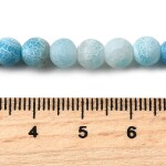 Přírodní ledový achát - modrý - ∅ 6 mm - 1 ks