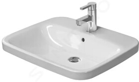 DURAVIT - DuraStyle Umyvadlo nábytkové 615x495 mm, s 1 otvorem pro baterii, s WonderGliss, bílá 03746200001