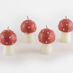 Meri Meri Svíčka muchomůrka Mini – set 6 ks, červená barva
