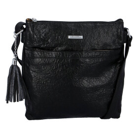Zajímavá dámská koženková crossbody Kornel, černá