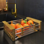 VELAZO - Teleskopický koš na kuchyňský dřez ve zlaté barvě VELAZBASG