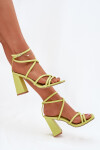 Dámské sandály na podpatku s pásky limetkové Ciarilora 41