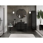 MEXEN/S - Orio koupelnová skříňka pod umyvadlo 100 cm s deskou, 2 zásuvky, černá lesk 91A10-10047-2-BFFC70