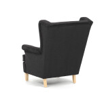 Křeslo ušák, černá látka, AK-388 BK2